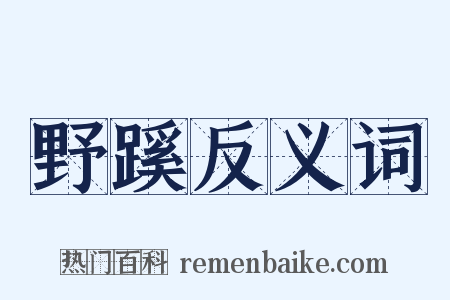 野蹊反义词是什么意思的图片